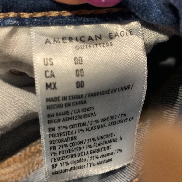 American Eagle Midi Jean Shorts 00 - Picture 3 of 4